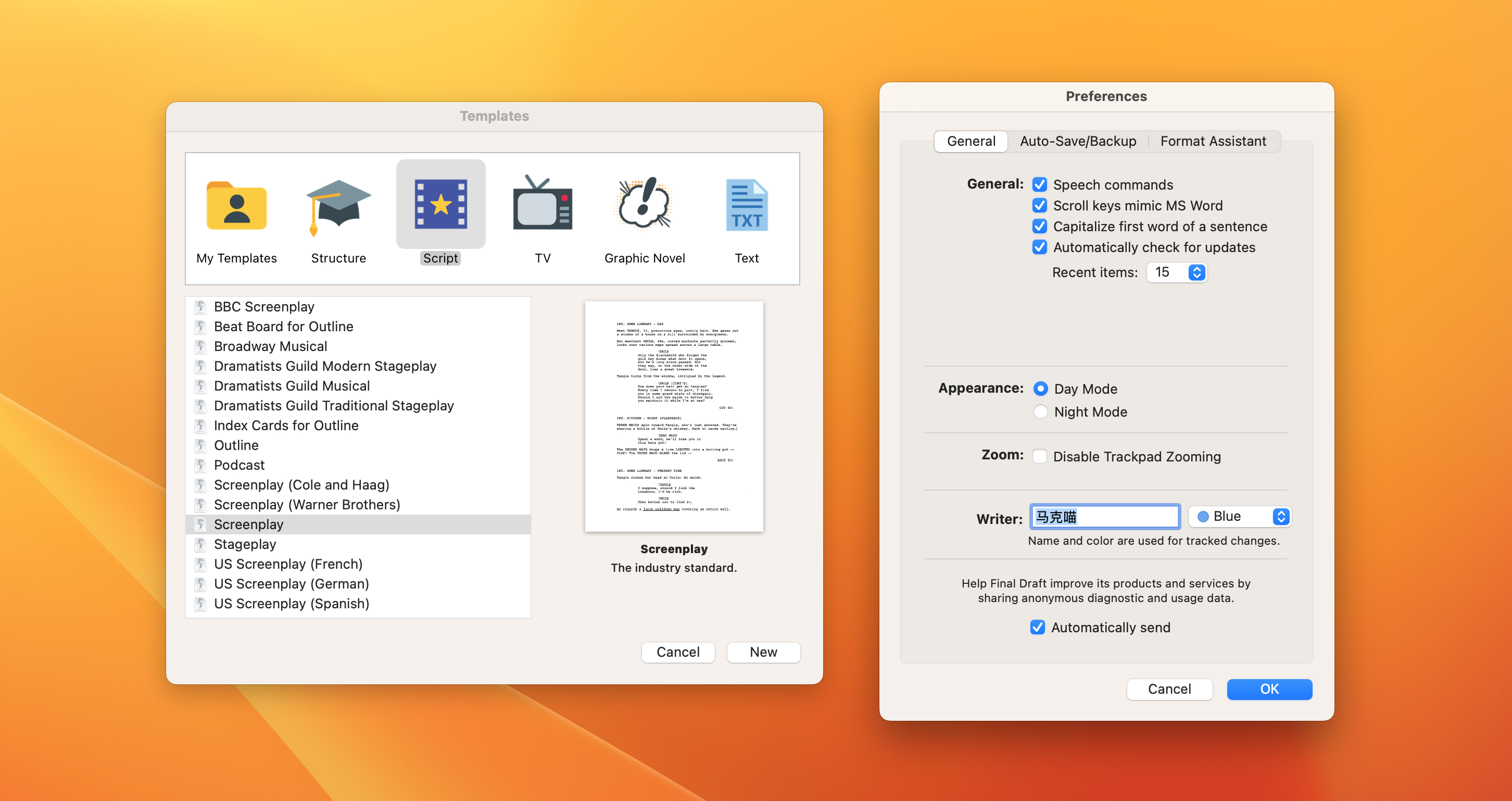 Final Draft 12 for Mac v12.0.8 Build 106激活版 剧本写作软件插图1 Final Draft 12 for Mac v12.0.8 Build 106激活版 剧本写作软件
