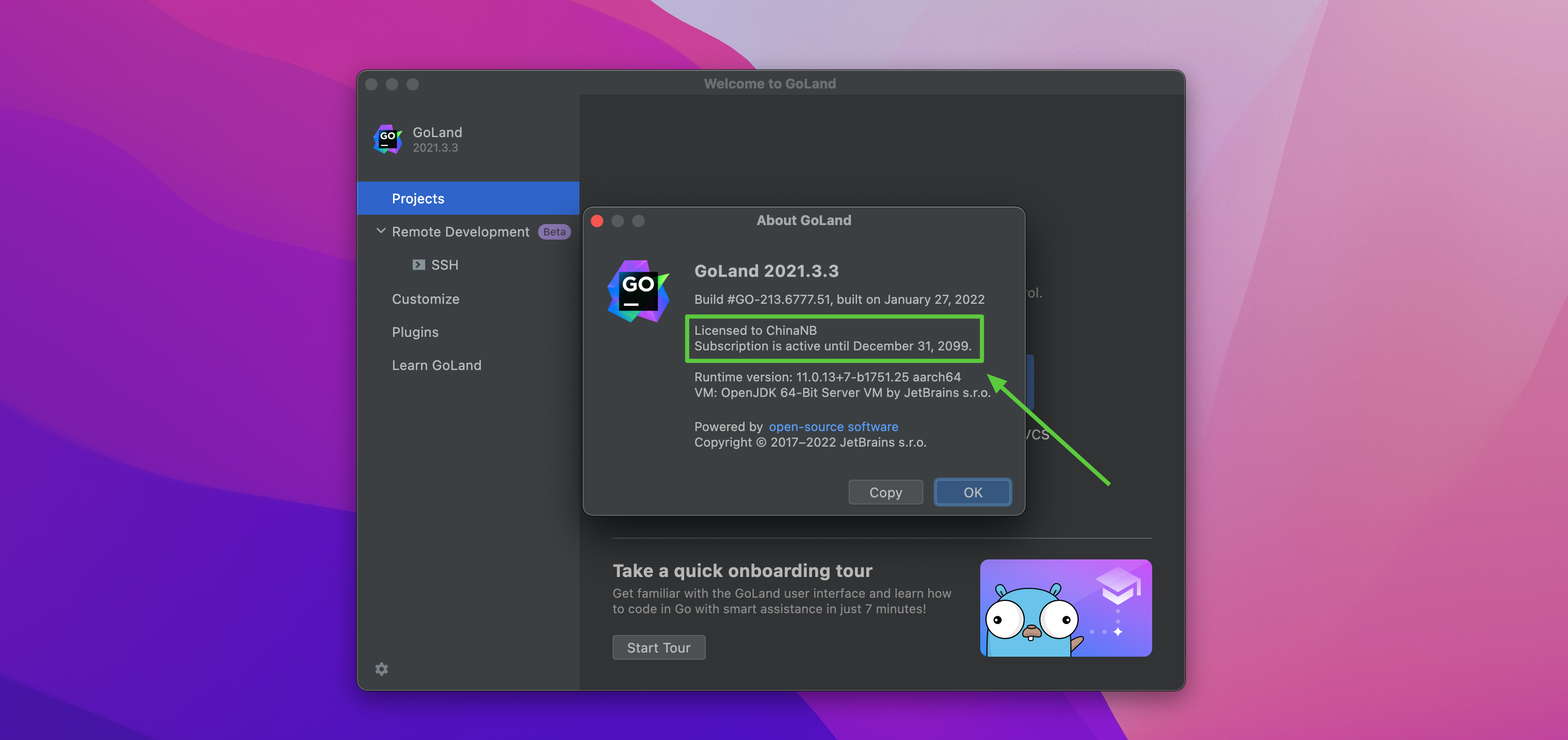 JetBrains GoLand 2021 for Mac v2021.3.3中文免登陆版 Go语言商用IDE 可激活至2099年 (intel/M1均可)插图 JetBrains GoLand 2021 for Mac v2021.3.3中文免登陆版 Go语言商用IDE 可激活至2099年 (intel/M1均可)