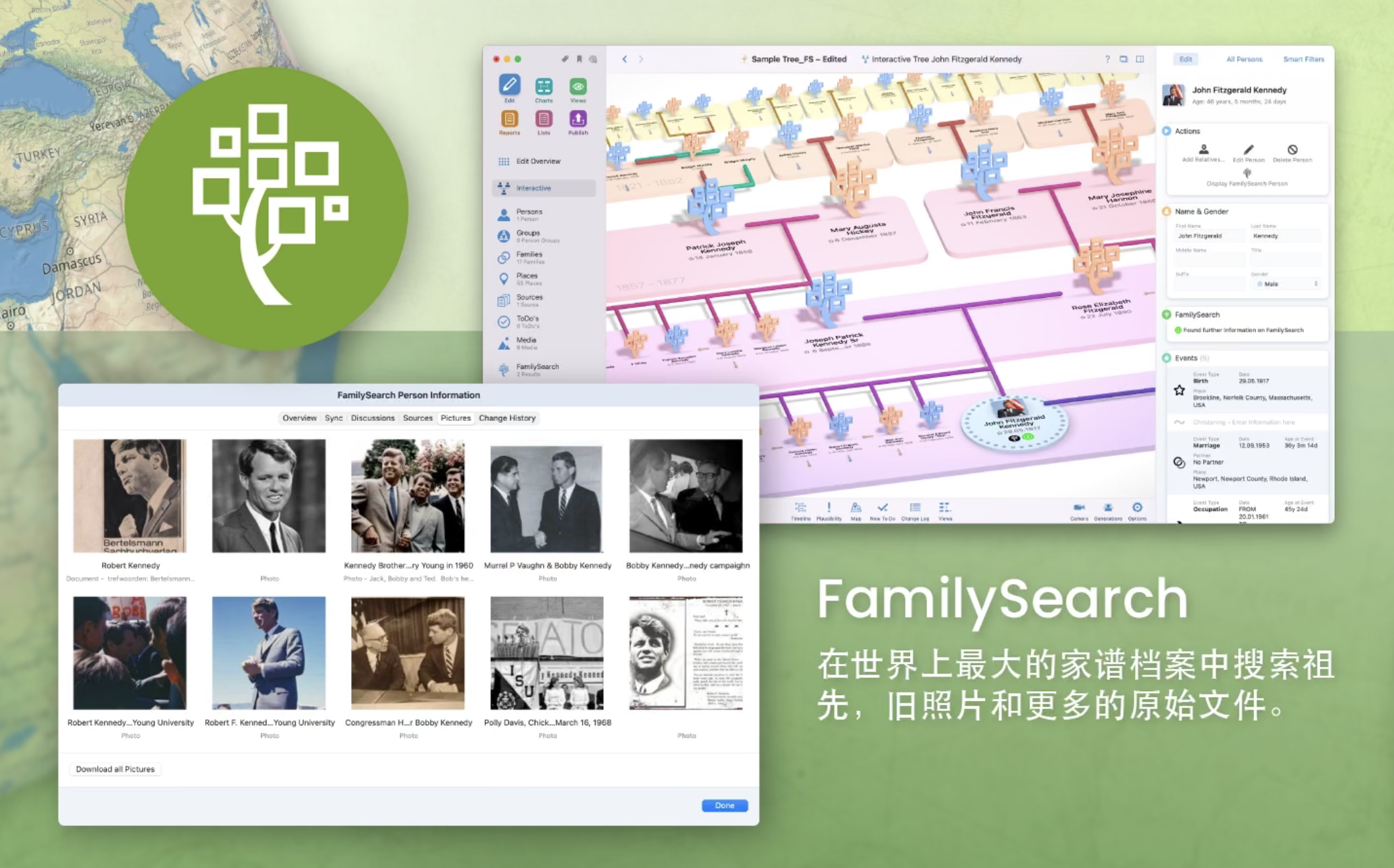 MacFamilyTree for Mac v10.0.7 中文激活版 家谱族谱制作