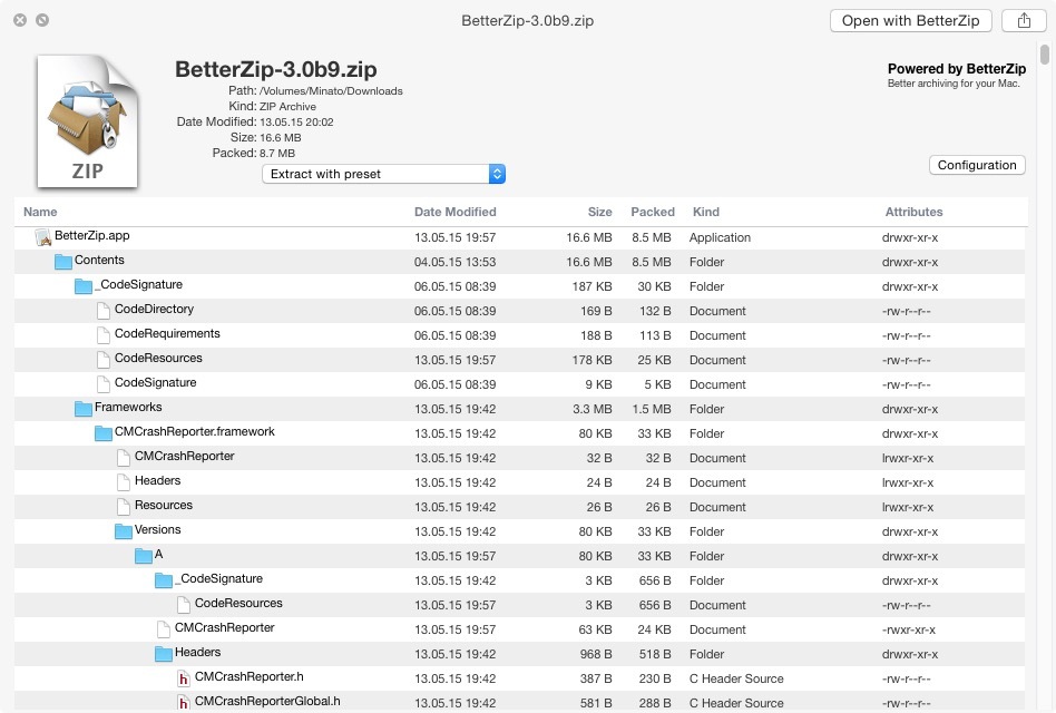 BetterZip 5.0.1 快速的压缩工具