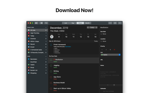 GoodTask for Mac 4.9.5 计划提醒任务管理工具