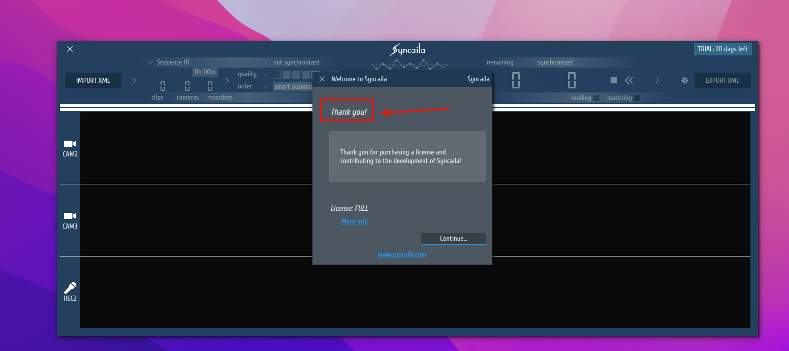 Syncaila for Mac v2.1.4激活版 多机位自动对视频音频同步工具