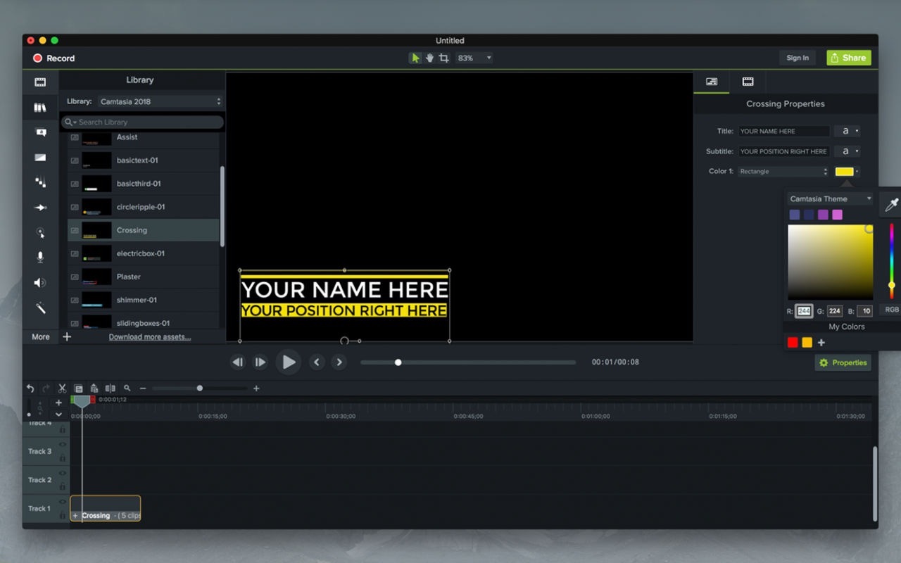 Camtasia Studio 2020.0.12 中文破解版 强大且易用的视频录制和剪辑软件