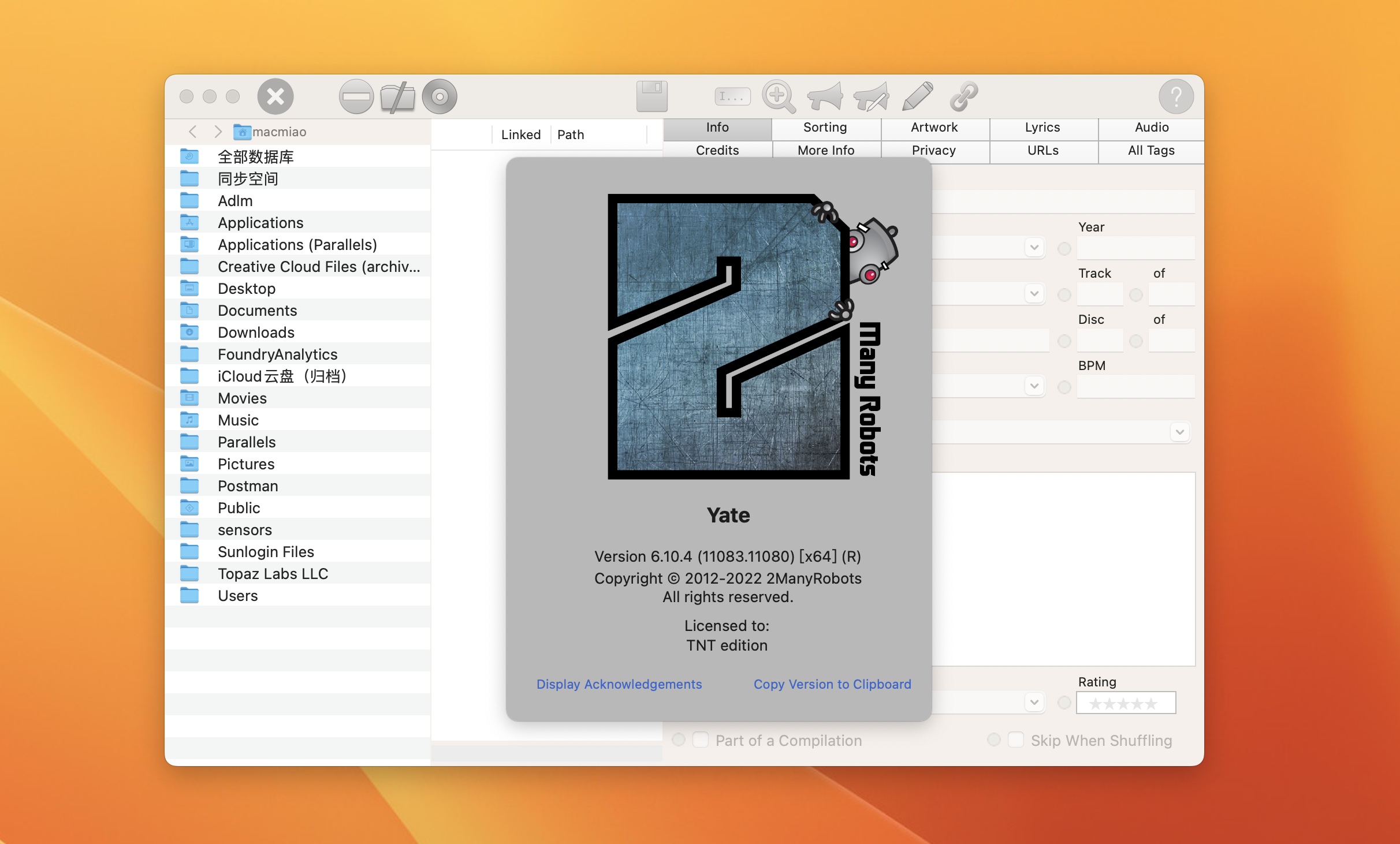 Yate for Mac v6.10.4激活版 音乐标签管理工具