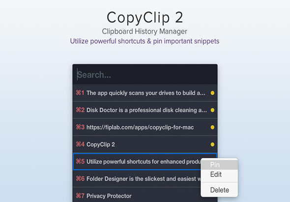 CopyClip 2.9.98.4 专业Mac剪切板管理工具插图1 CopyClip 2.9.98.4 专业Mac剪切板管理工具