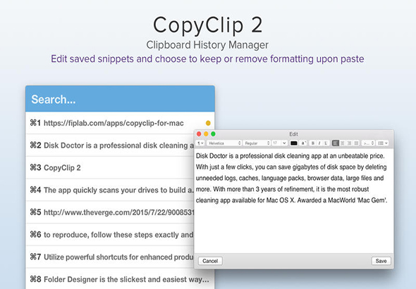 CopyClip 2.9.98.4 专业Mac剪切板管理工具插图2 CopyClip 2.9.98.4 专业Mac剪切板管理工具