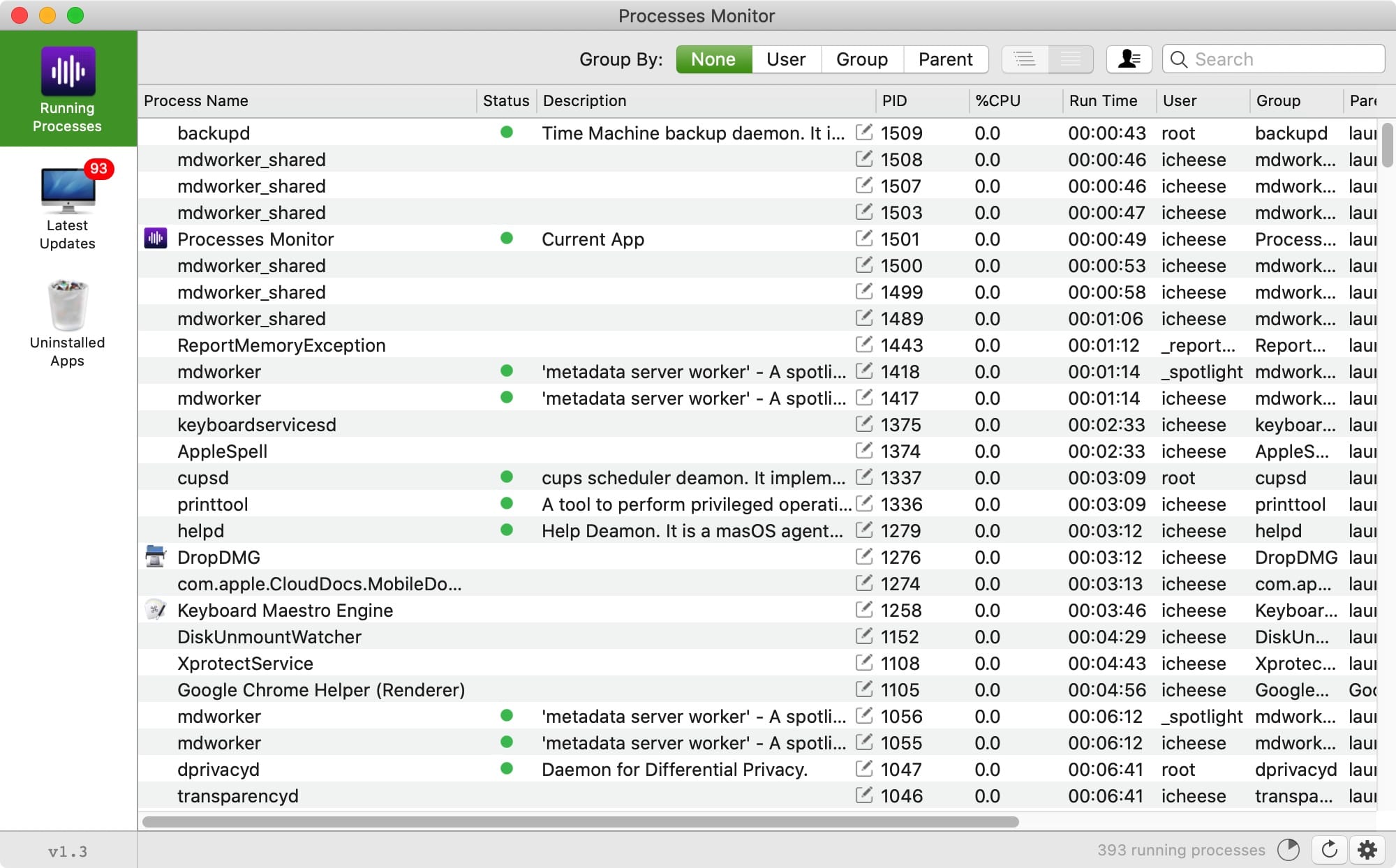Processes Monitor for Mac 1.3 进程监视器