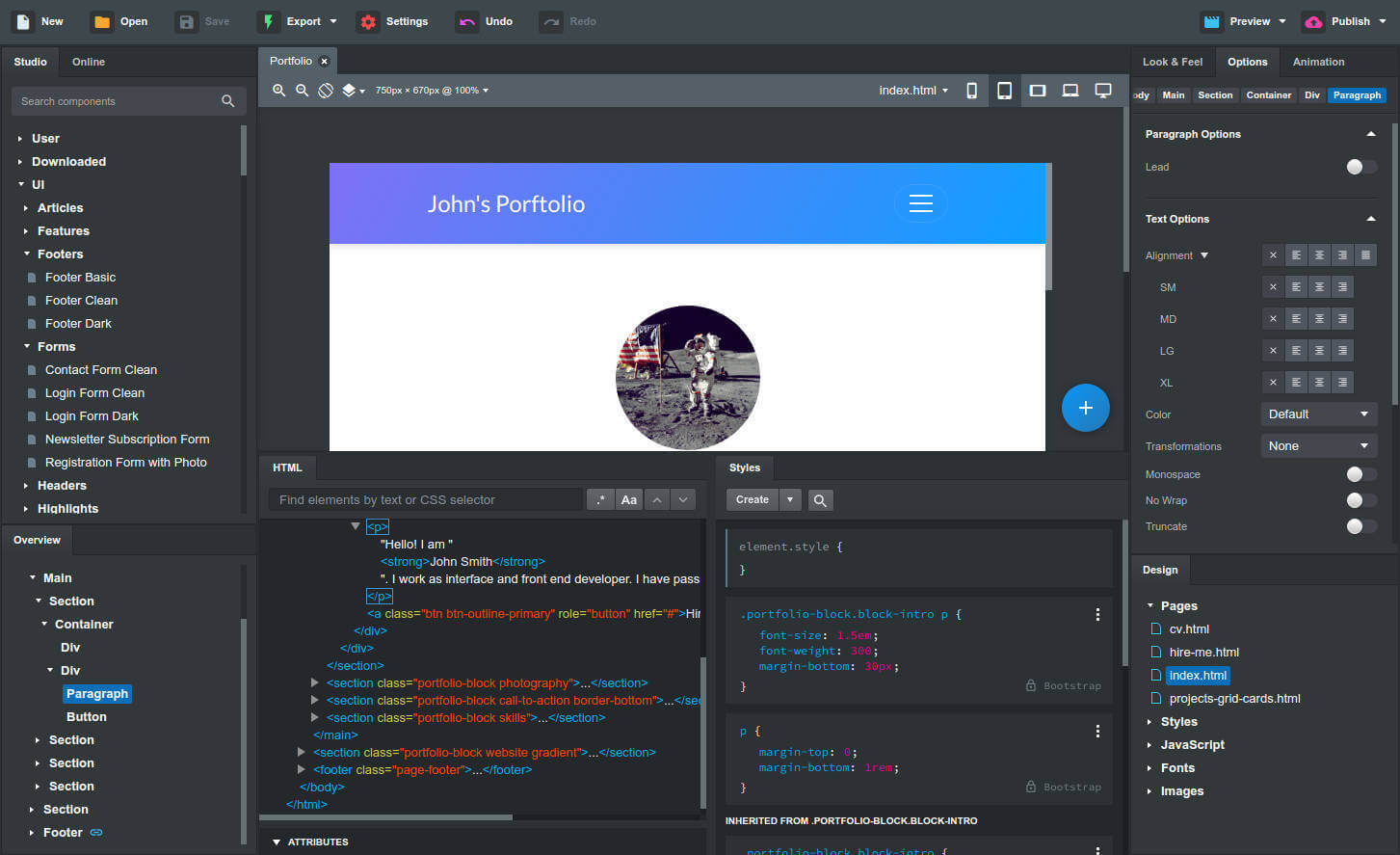 Bootstrap Studio 5.4.3 网页设计工具