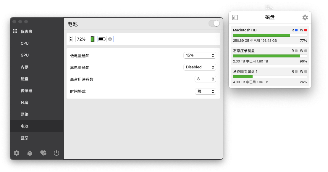 Stats for Mac v2.7.16 中文版 – 程序员必备的菜单栏系统监视器
