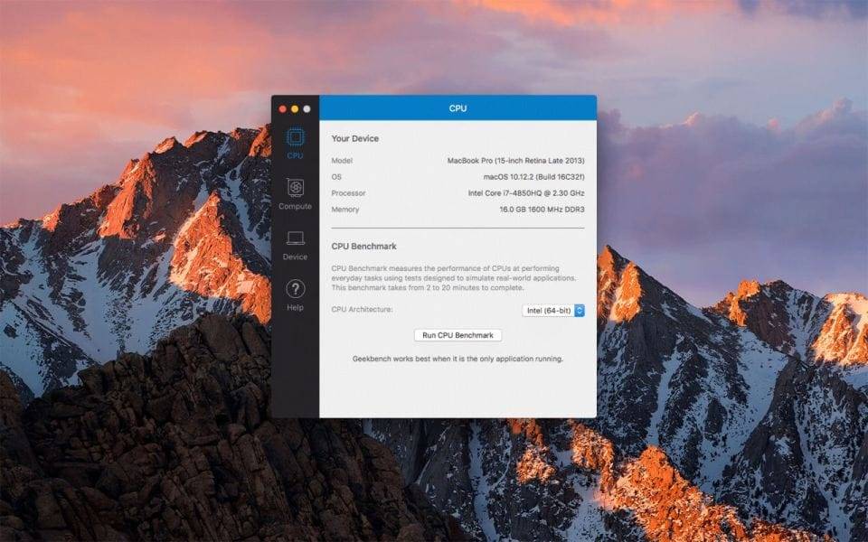 Geekbench 4.4.4 知名 Mac 跑分评测软件插图2 Geekbench 4.4.4 知名 Mac 跑分评测软件