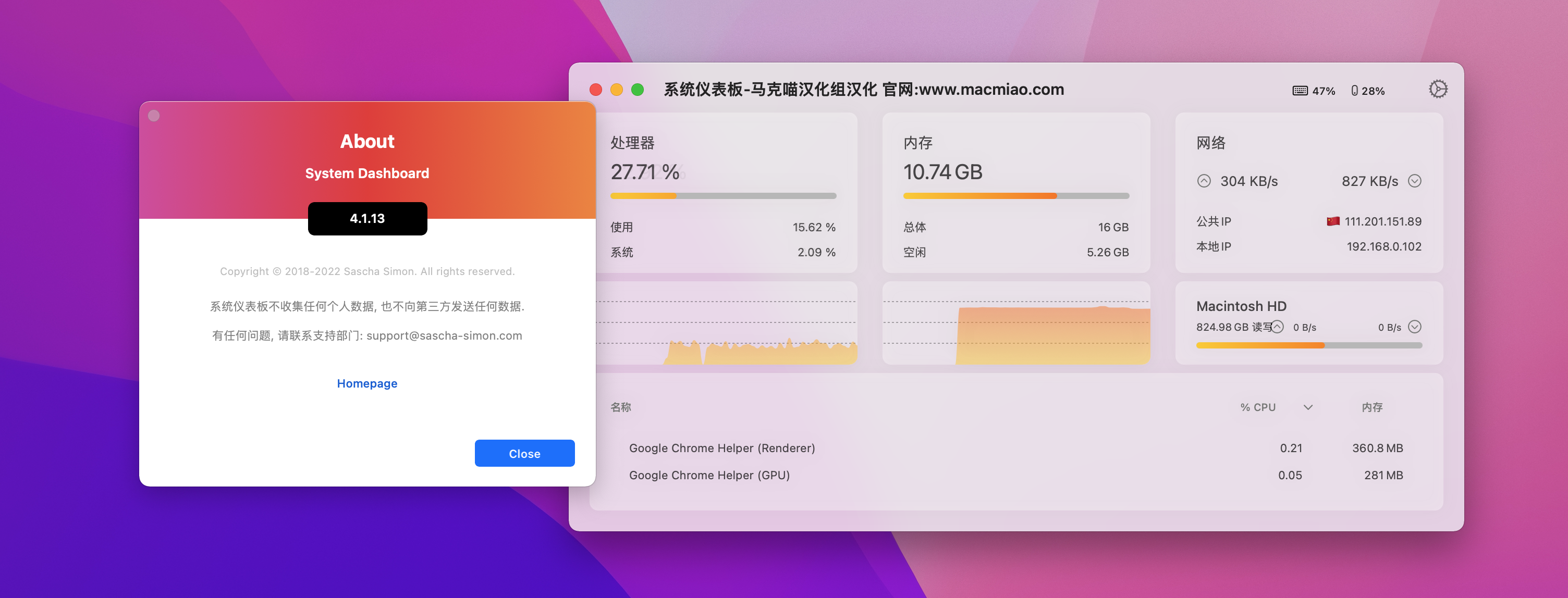 System Dashboard for Mac v4.5.6 中文激活版 系统仪表板插图 System Dashboard for Mac v4.5.6 中文激活版 系统仪表板
