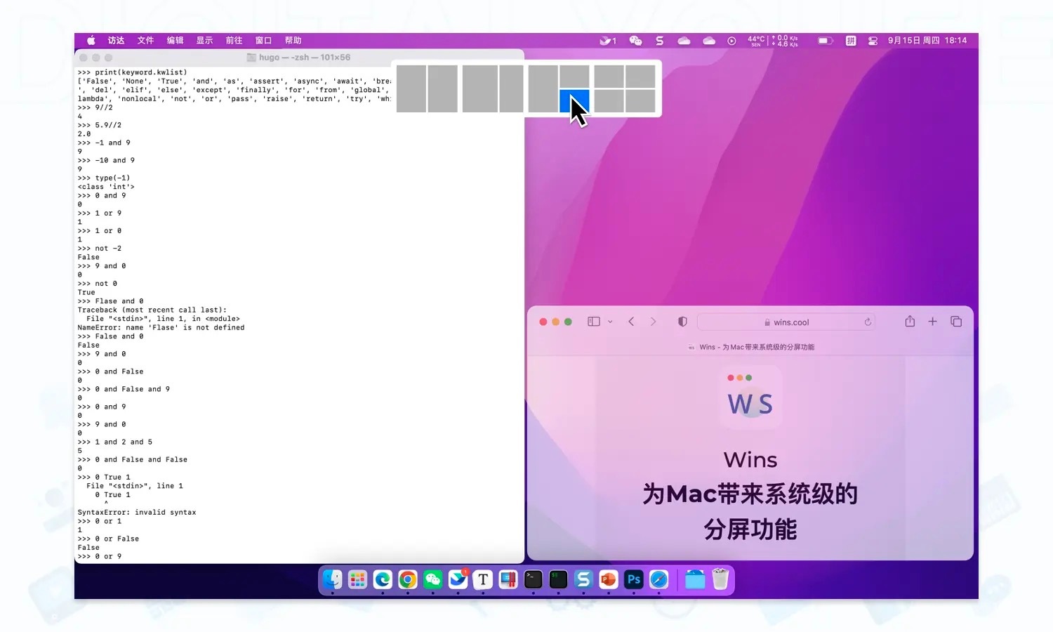 Wins for Mac v1.2 分屏软件 支持快速悬浮分屏插图 Wins for Mac v1.2 分屏软件 支持快速悬浮分屏