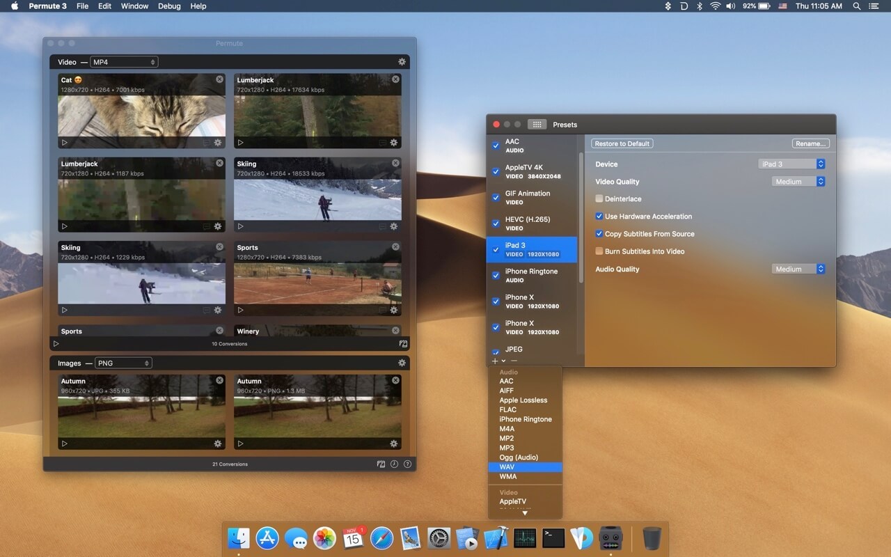 Permute 3.5.13 (2330) 中文破解版 视频音频格式转换插图 Permute 3.5.13 (2330) 中文破解版 视频音频格式转换
