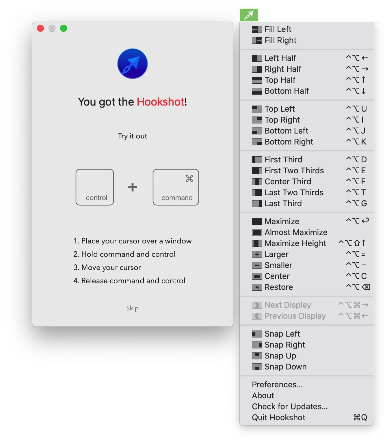 Hookshot 1.6.3 破解版 超强窗口管理工具 系统增强 第2张- Hookshot 1.14 破解版 超强窗口管理工具