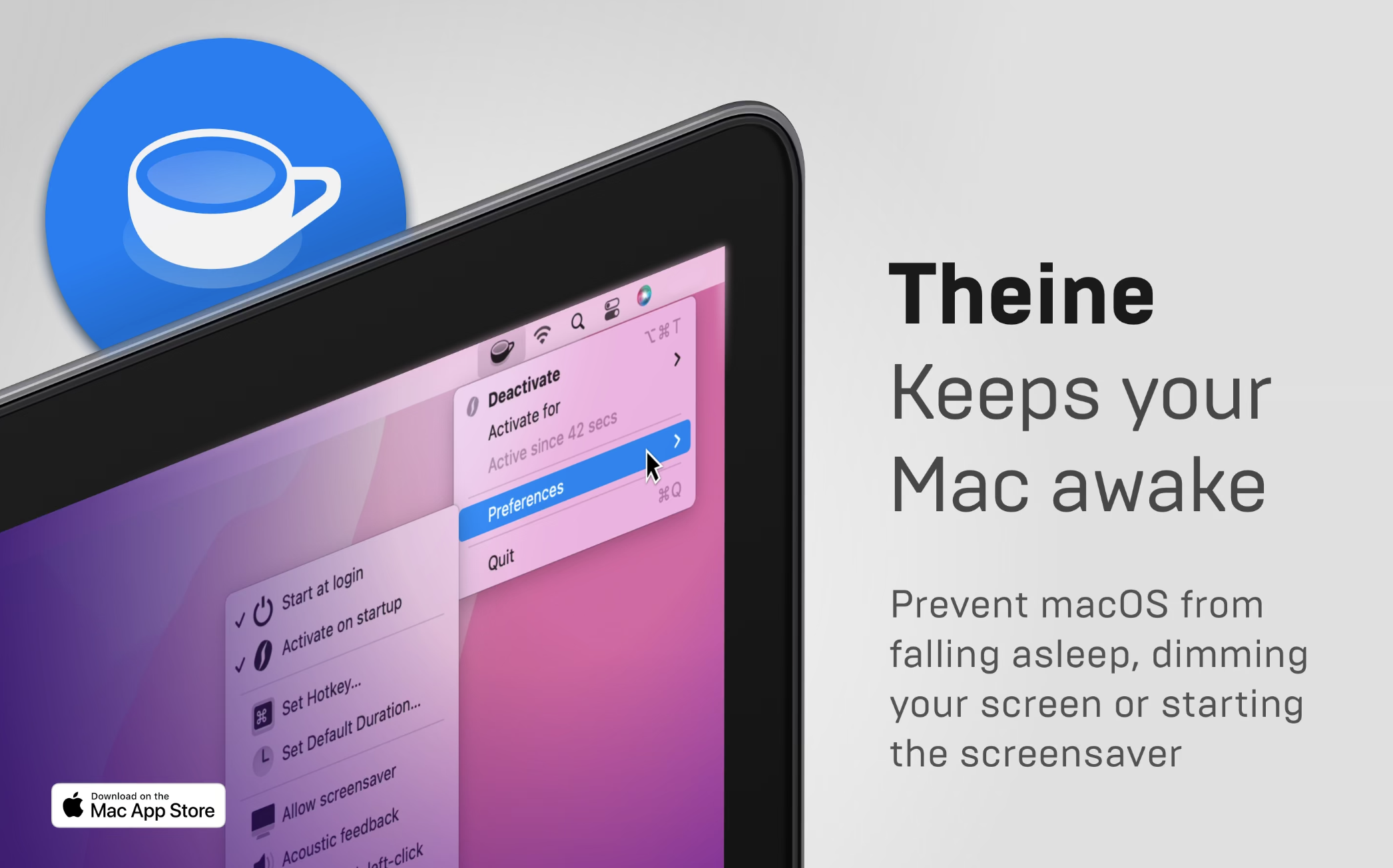 Theine v3.4.6 中文破解版 防系统休眠工具插图1 Theine v3.4.6 中文破解版 防系统休眠工具