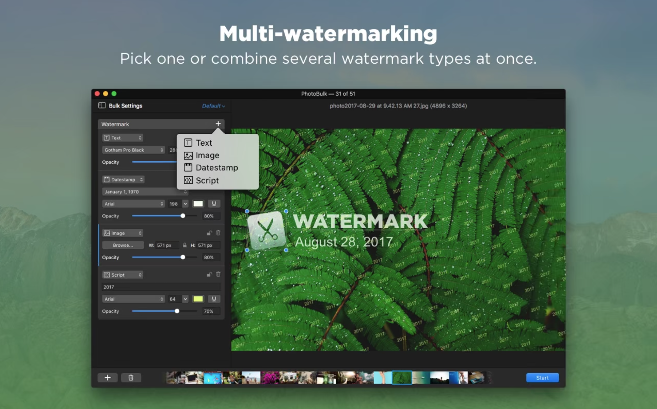 PhotoBulk for Mac v2.5激活版 图像批量添加水印工具插图3 PhotoBulk for Mac v2.5激活版 图像批量添加水印工具