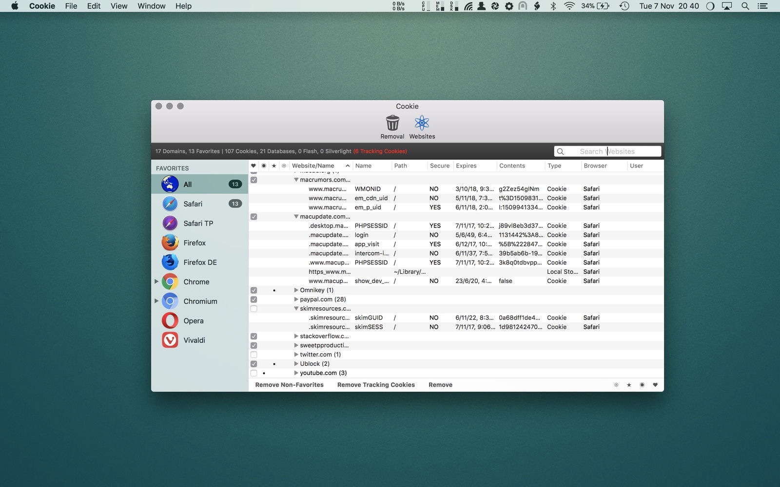 Cookie for Mac v6.7.4免激活版 浏览器缓存清理工具插图 Cookie for Mac v6.7.4免激活版 浏览器缓存清理工具