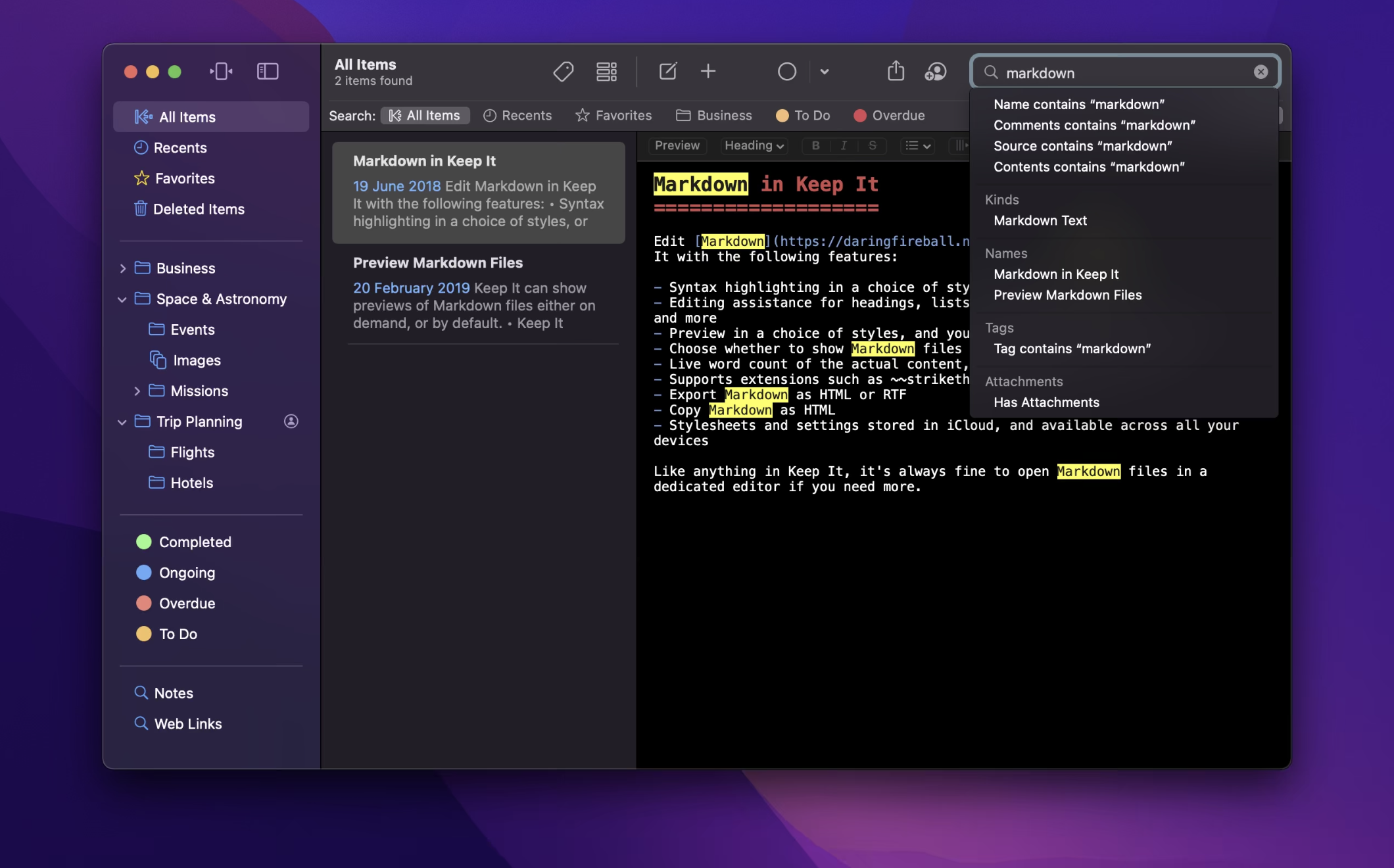 Keep It for mac v2.0.9 英文激活版 Mac笔记软件插图2 Keep It for mac v2.0.9 英文激活版 Mac笔记软件