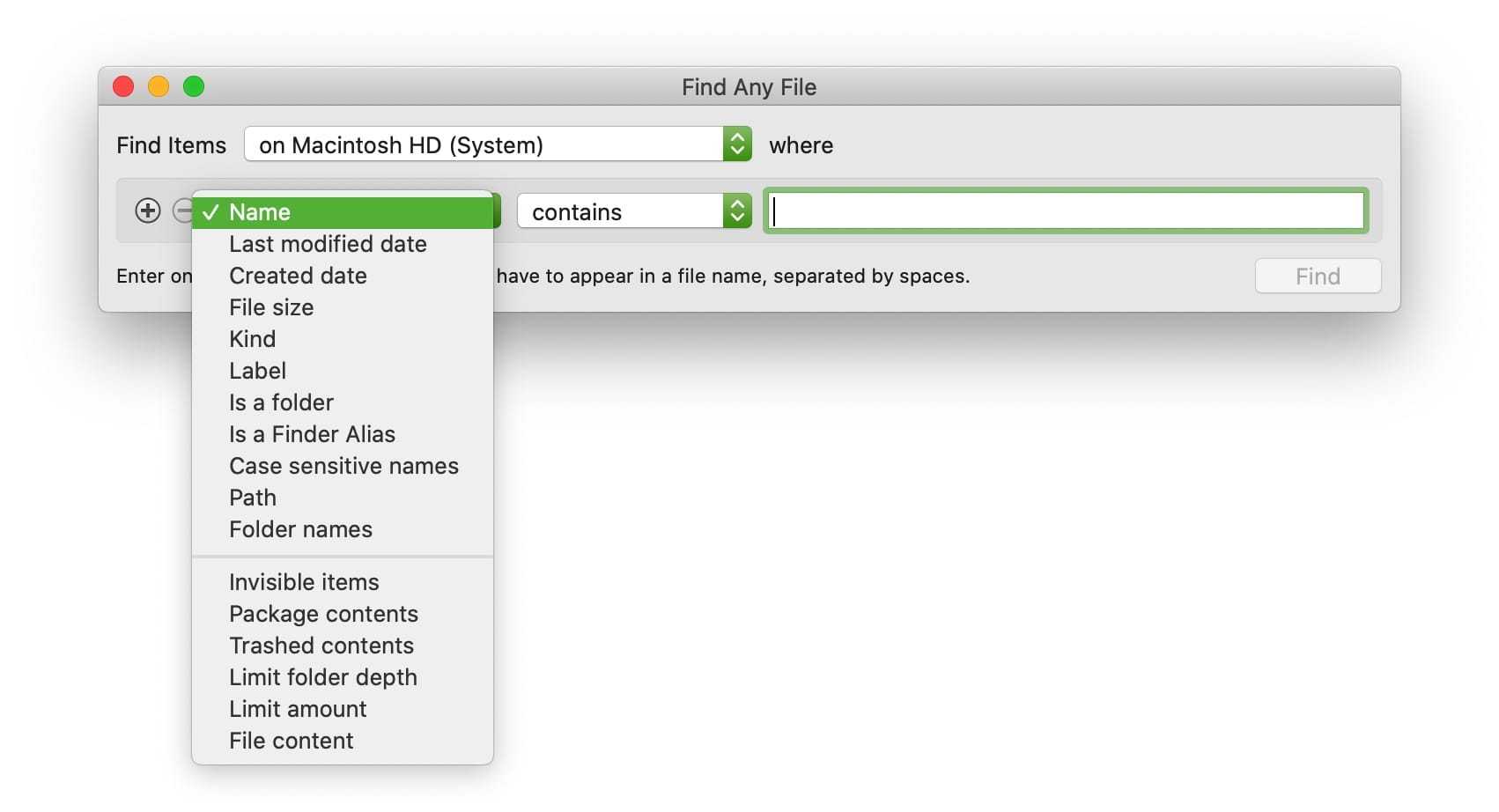 Find Any File 2.3b1 破解版 文件查找器插图 Find Any File 2.3b1 破解版 文件查找器