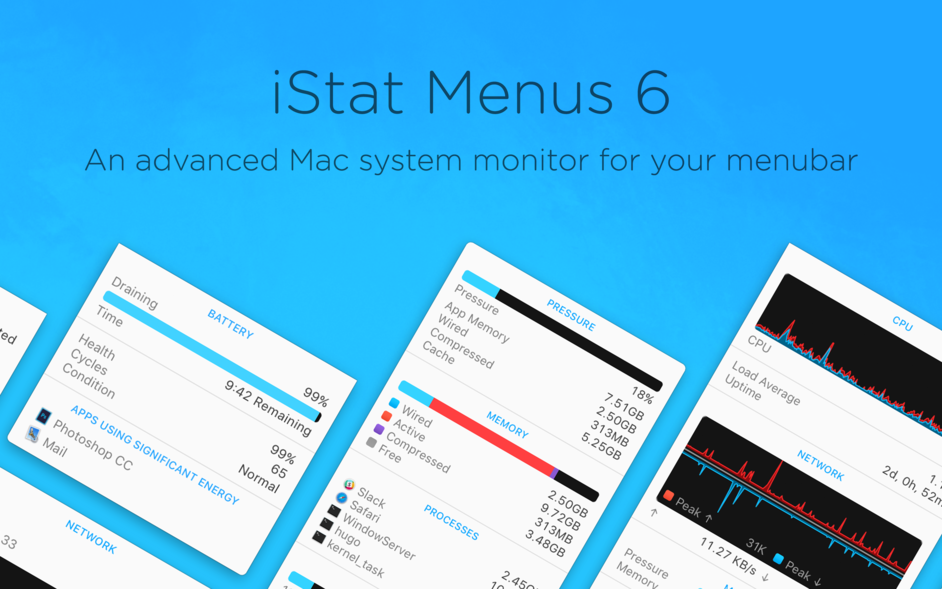 iStat Menus 6.50 (1144) Beta 优秀的系统监控工具插图 iStat Menus 6.50 (1144) Beta 优秀的系统监控工具