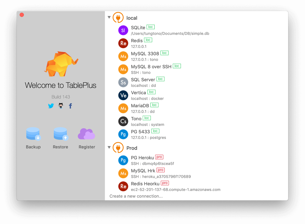 TablePlus for Mac 2.10.268 漂亮的多数据库管理工具插图 TablePlus for Mac 2.10.268 漂亮的多数据库管理工具