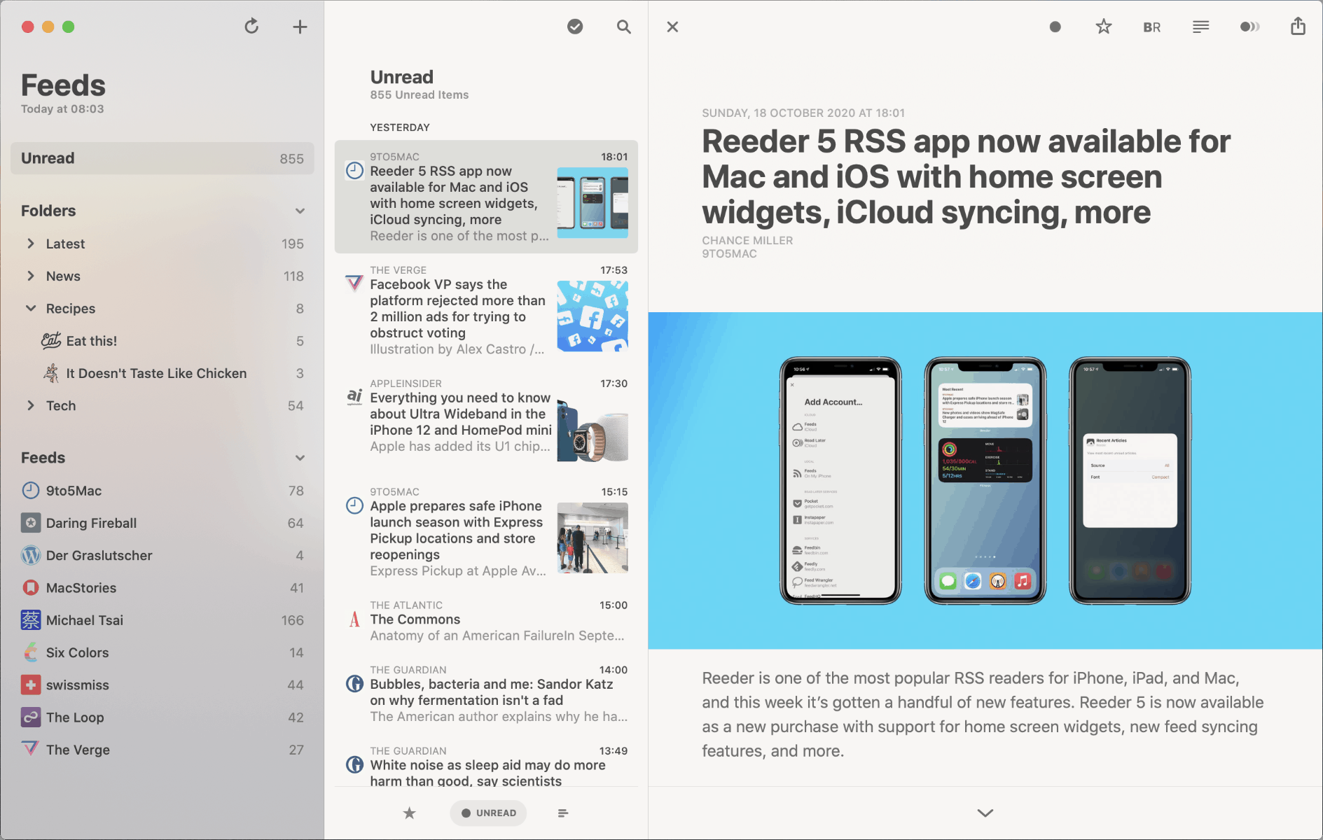 Reeder 5.0.1 将RSS阅读体验发挥到极致 阅读器 第2张- Reeder 5.0.3 将RSS阅读体验发挥到极致